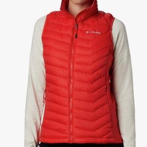 Columbia Women's Powder Pass Puffer Winter Vest Bold Orange Size XS